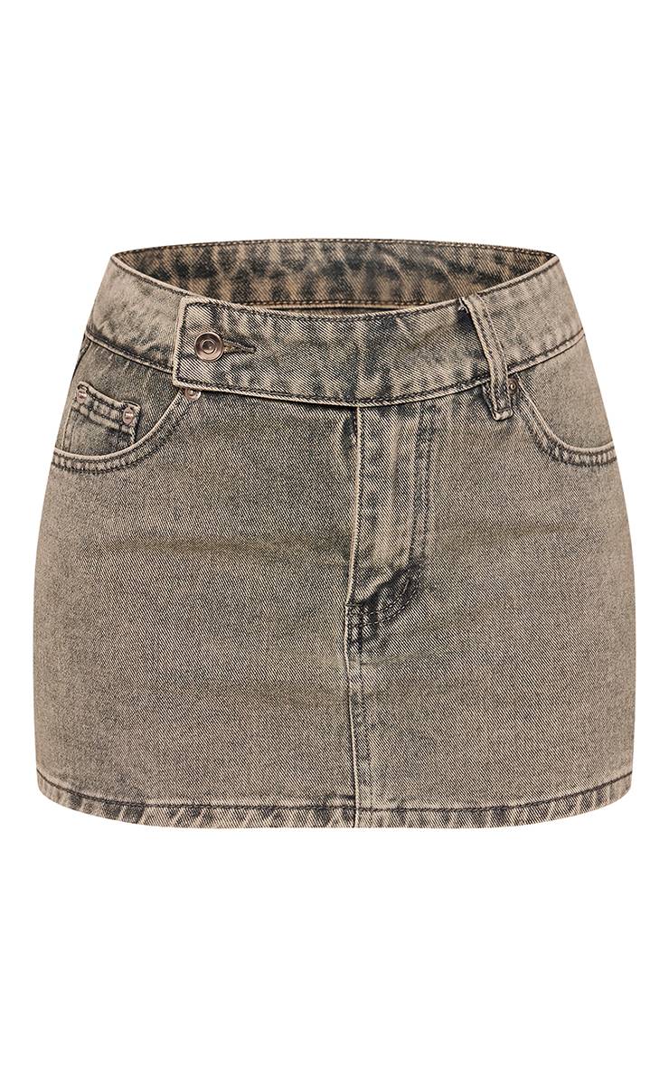 Délavage Vintage Jupe Mini En Denim Petite