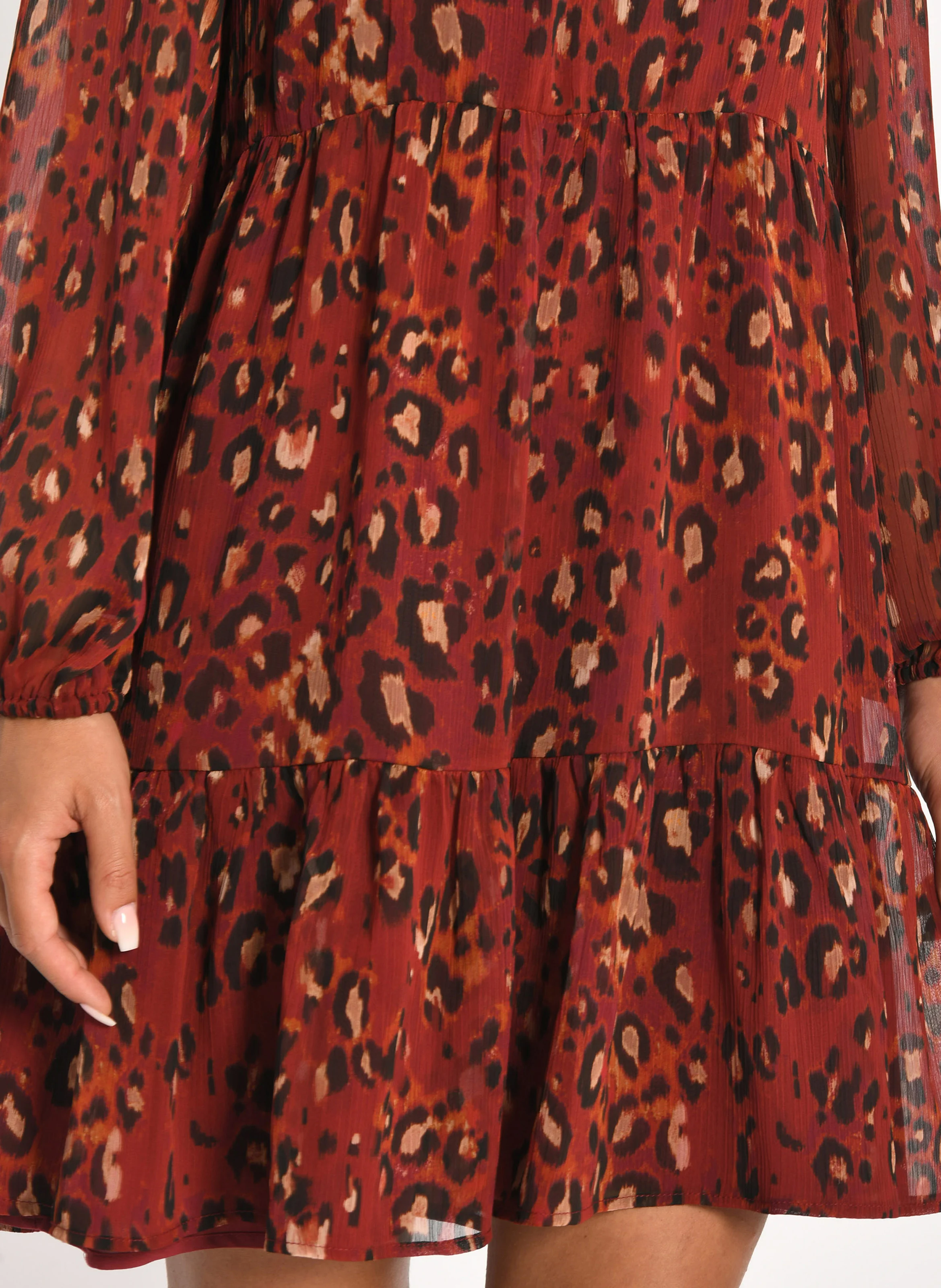 MINA - Robe courte col V| Rouge