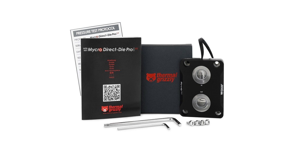 Thermal GrizzlyIntel 1851 Mycro Direct-Die Pro RGB V1 heatsink  (Zwart/transparant)