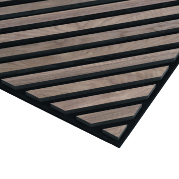 Lattenwand Hongaarse punt 260x52,6 cm walnoot, dikte 22 mm - 2 stuks per pak (links en rechts)
