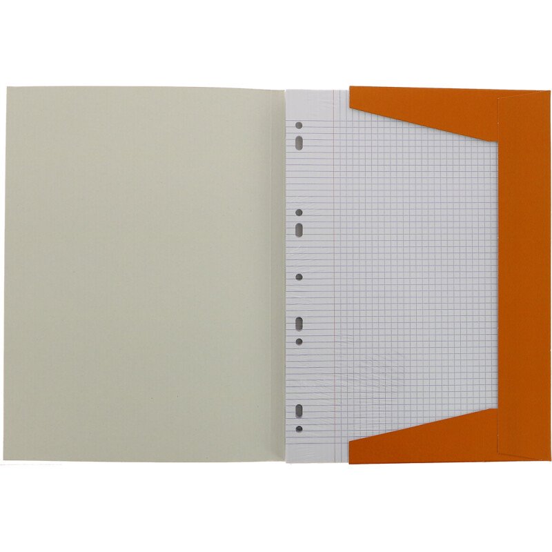 Feuilles simples Oxford A4 petits carreaux 5mm margés 200 pages étui carte orange