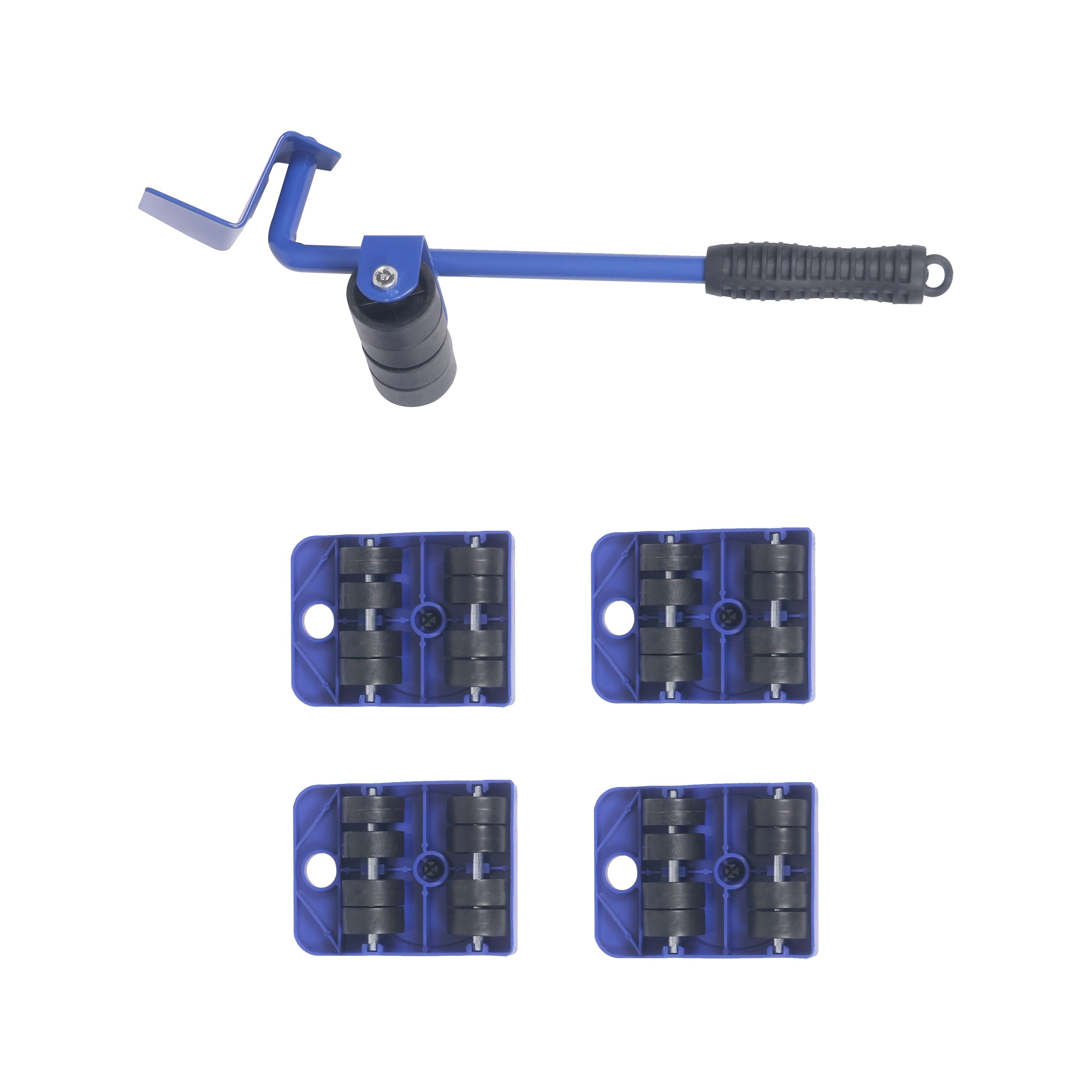 Möbelrollen viereckig 5er Set blau
