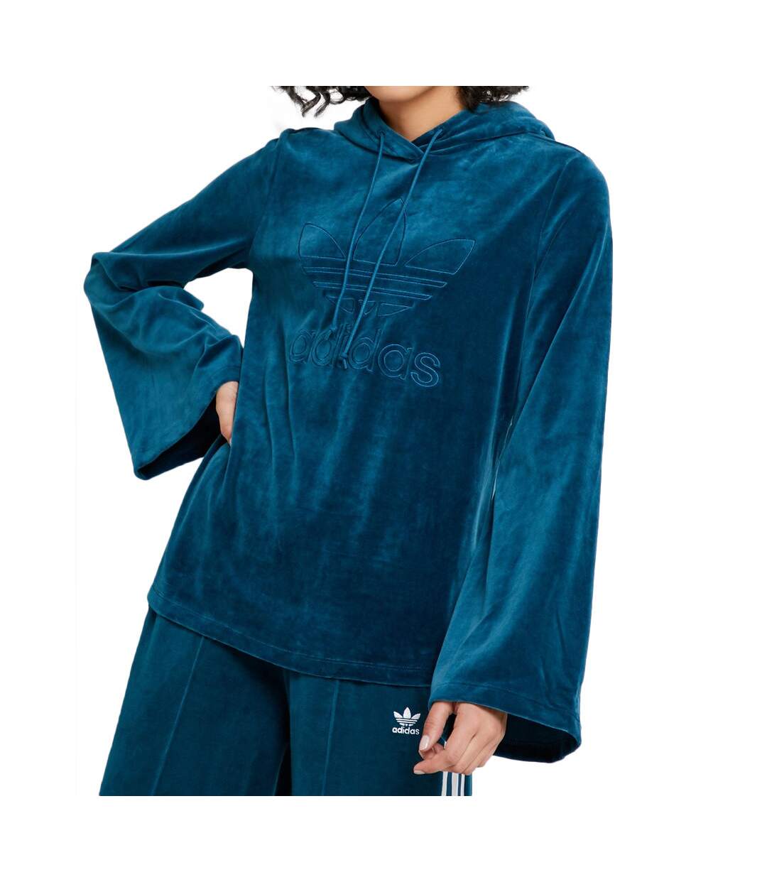 Sweat Bleu Canard Femme Adidas HOODIE