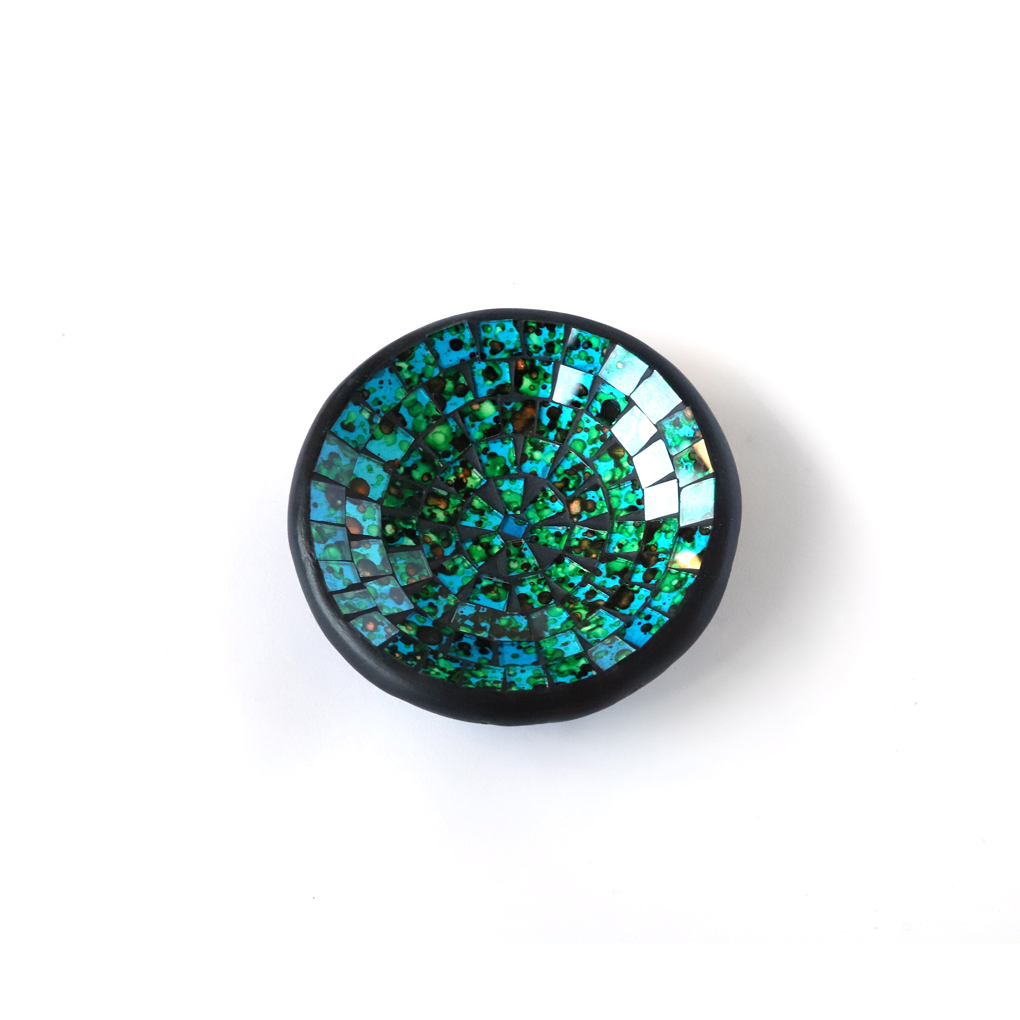 Mosaikteller 'Bali Rain', blau-grün, Ø 12 cm, H 2,5 cm von fischer's lagerhaus