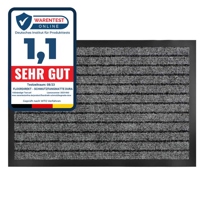 Dura vuilvangmat - Deurmat voor binnen & buiten - Grijs 66 x 120 cm