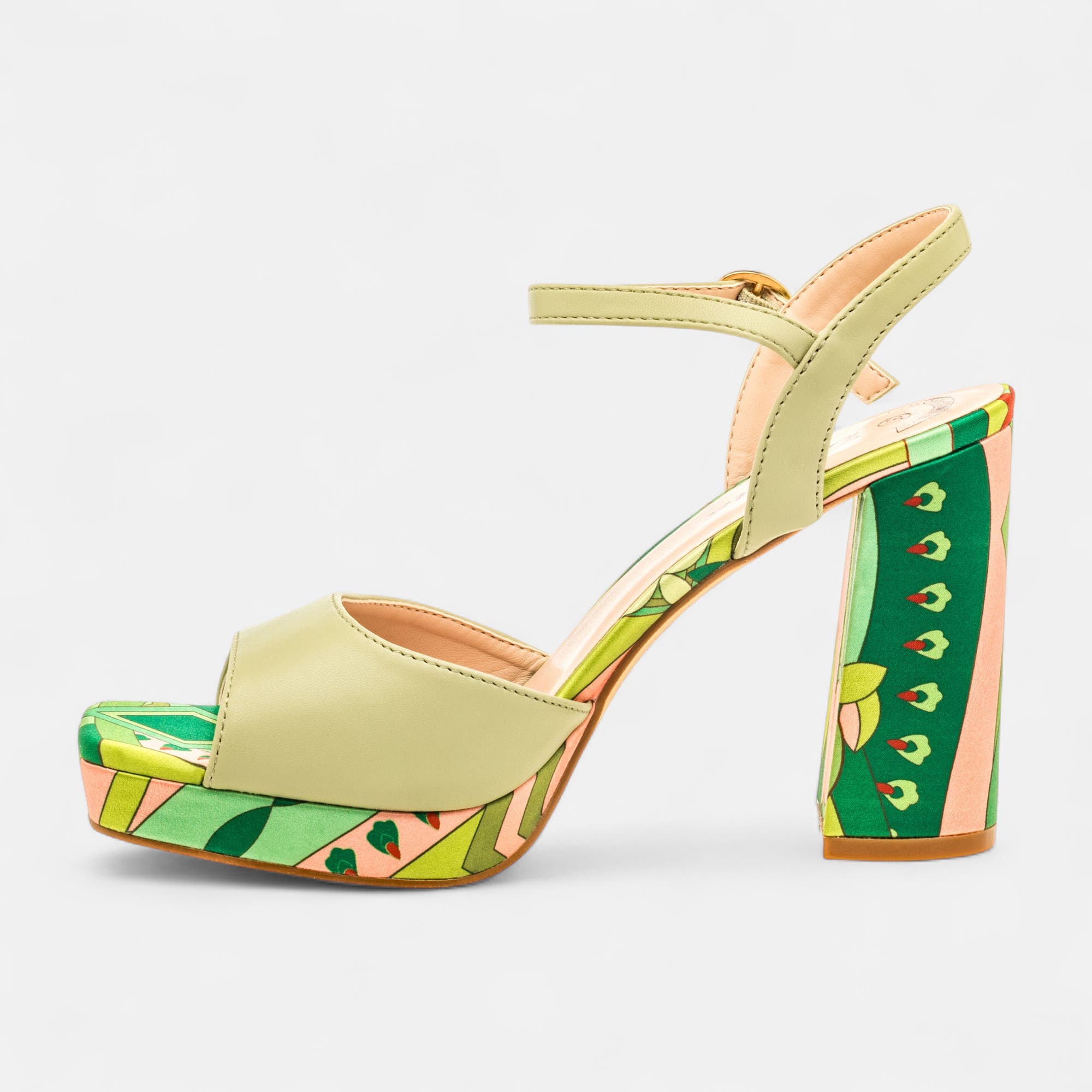 Nu-pieds à talon Femme vert clair