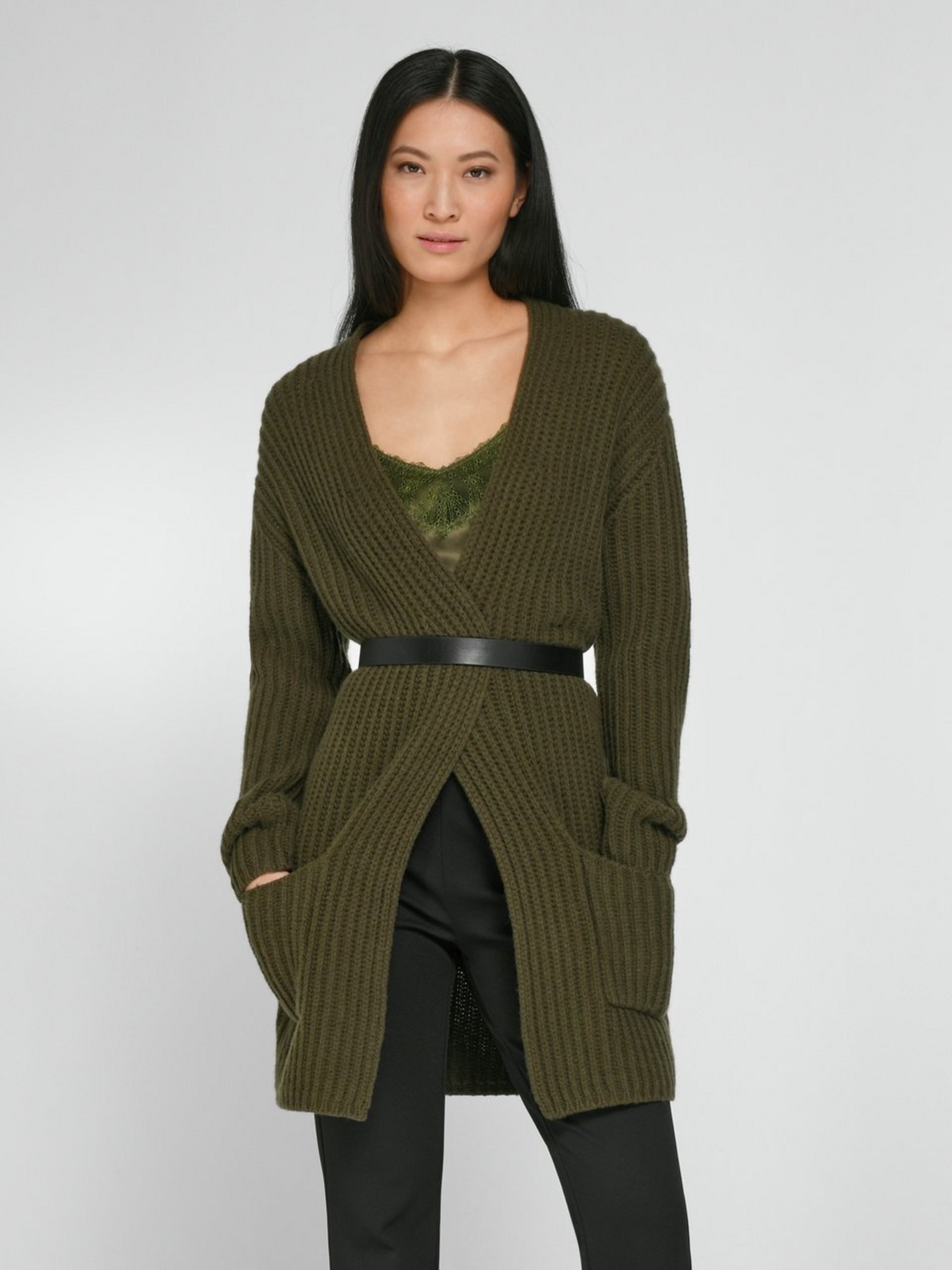 Long-Strickjacke