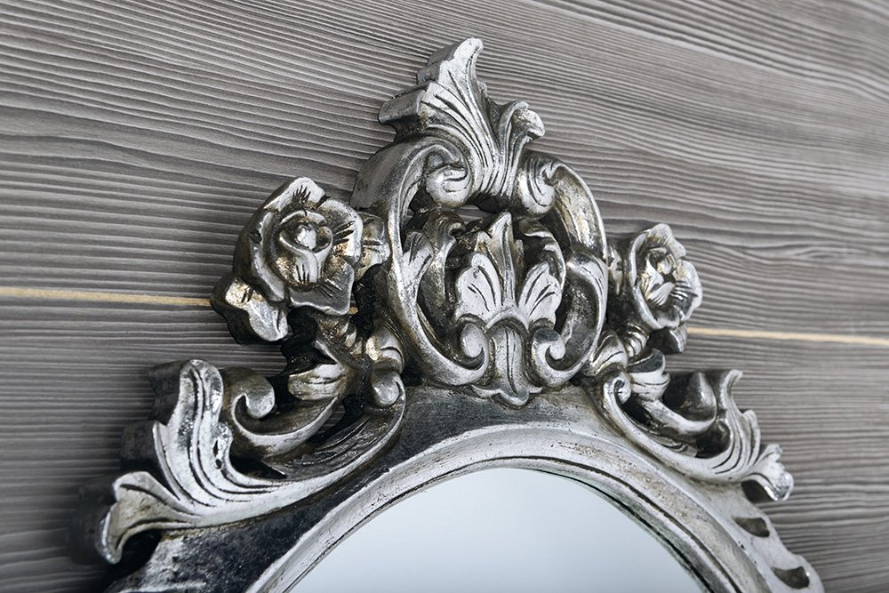 Sapho Desna ovale barok spiegel zilver antique 80x100