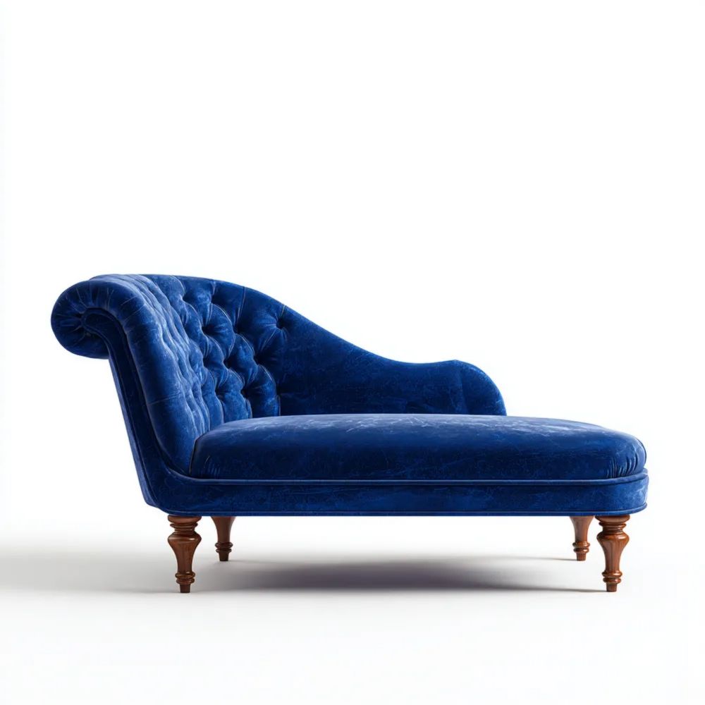 Relaxliege Samtbezug 180x75x85 cm - Kobaltblau - Klassisch