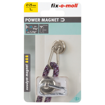 Magneet Karabijnhaak Neodymium 25x40mm