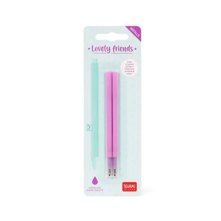 Legami Set mit 2 Ersatzpatronen für Gelstift - Lovely Friends Lila