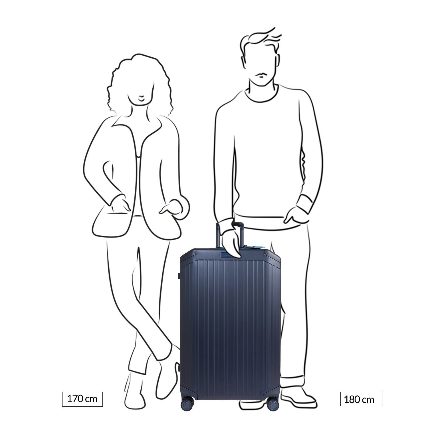 Piquadro ALU-B2 Large Trolley 79 blue