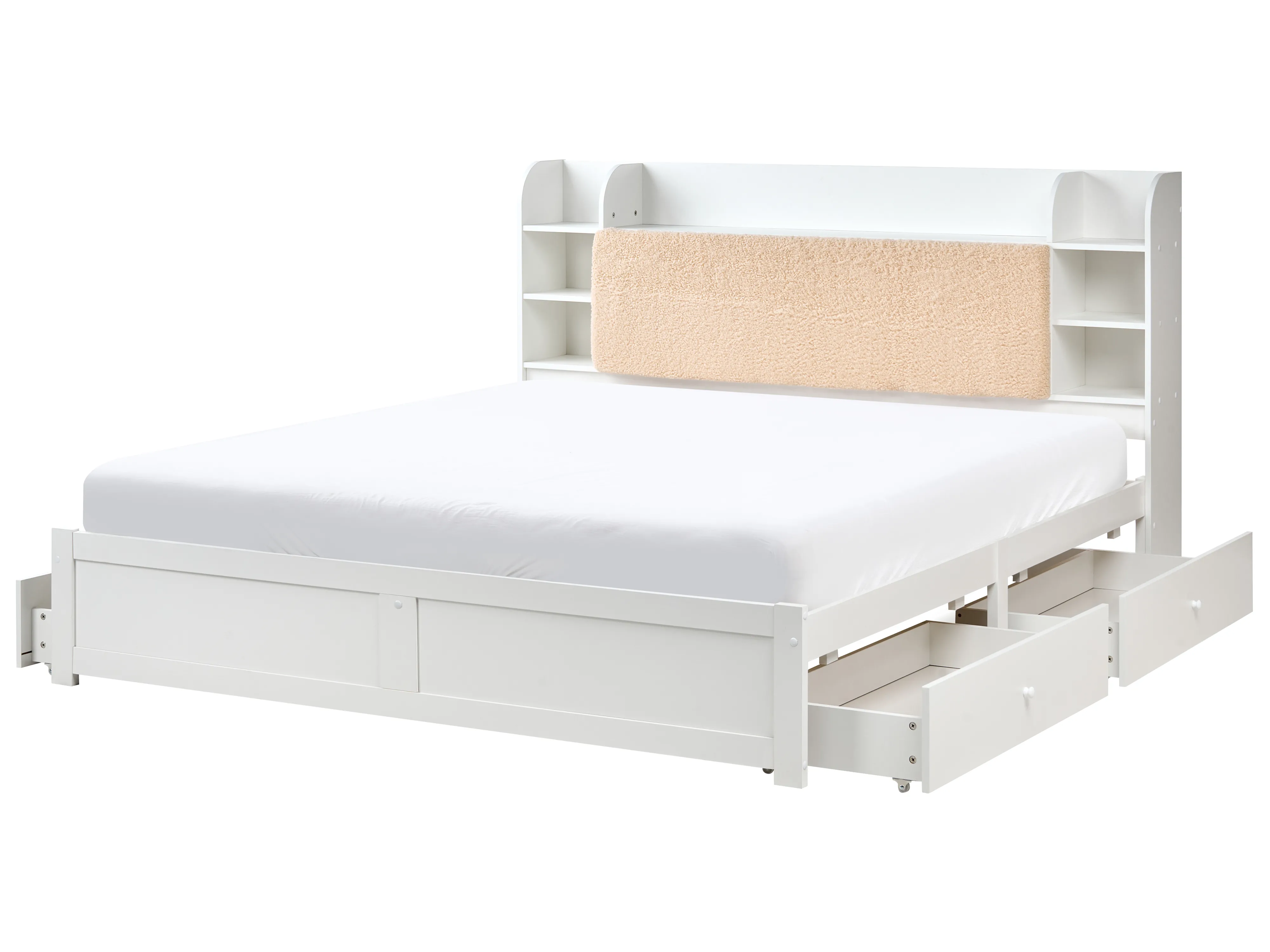 Bed met opbergladen BIZOU 180 x 200 cm Wit