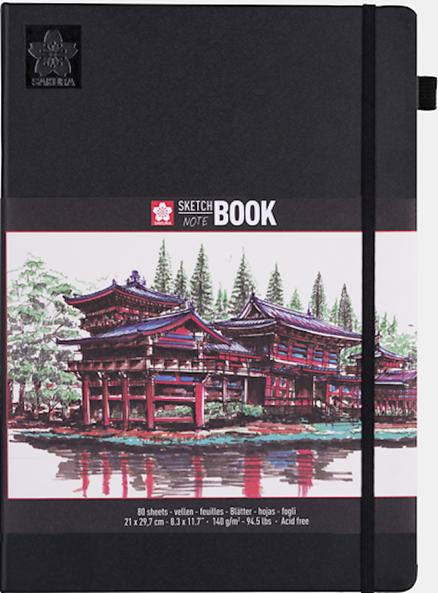 Sakura skisse-/notatbok 21x29 cm, 80 sider, kremhvitt papir 140g