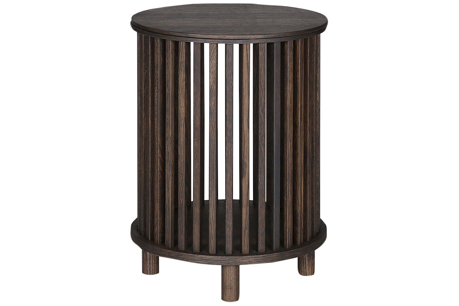 Line sidebord Eikefinér med røykoljet finish. Ø40 cm