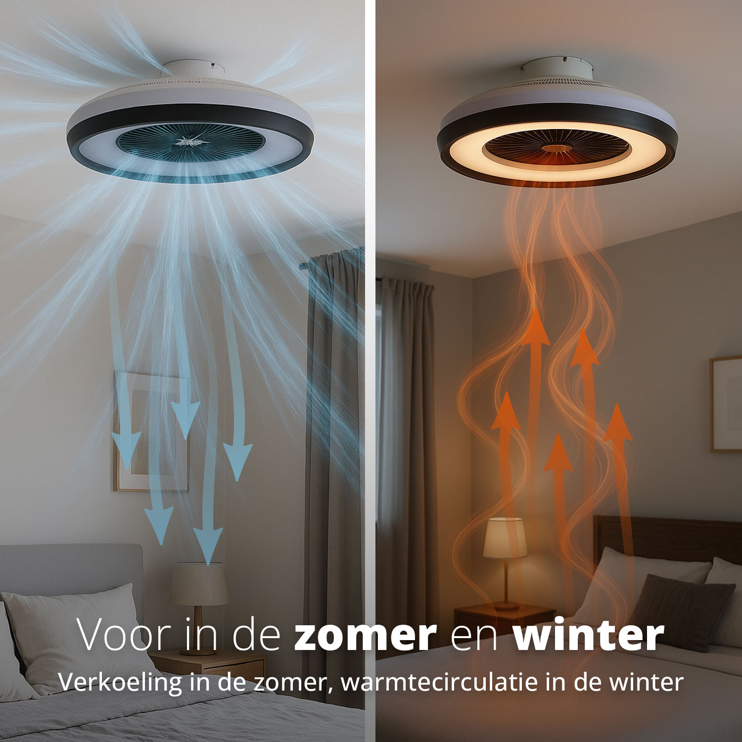 FlinQ LumiFan slimme plafondventilator - Black