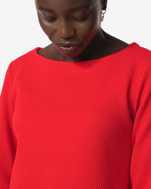 t-shirt structuré Kacey pour femmes rouge