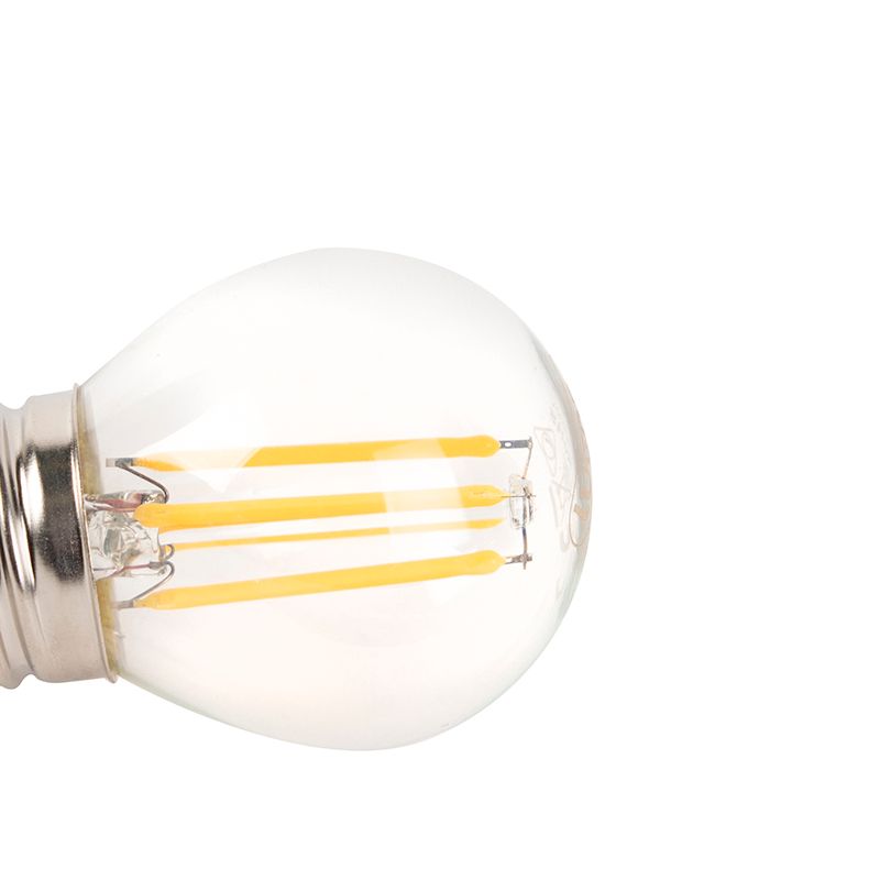 Set van 5 E27 dimbare LED filament kogellamp 3W 250 lm 2700K