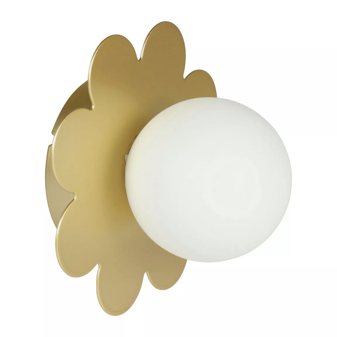 Applique murale métal (D15 cm) Fleur nacrée Dorée