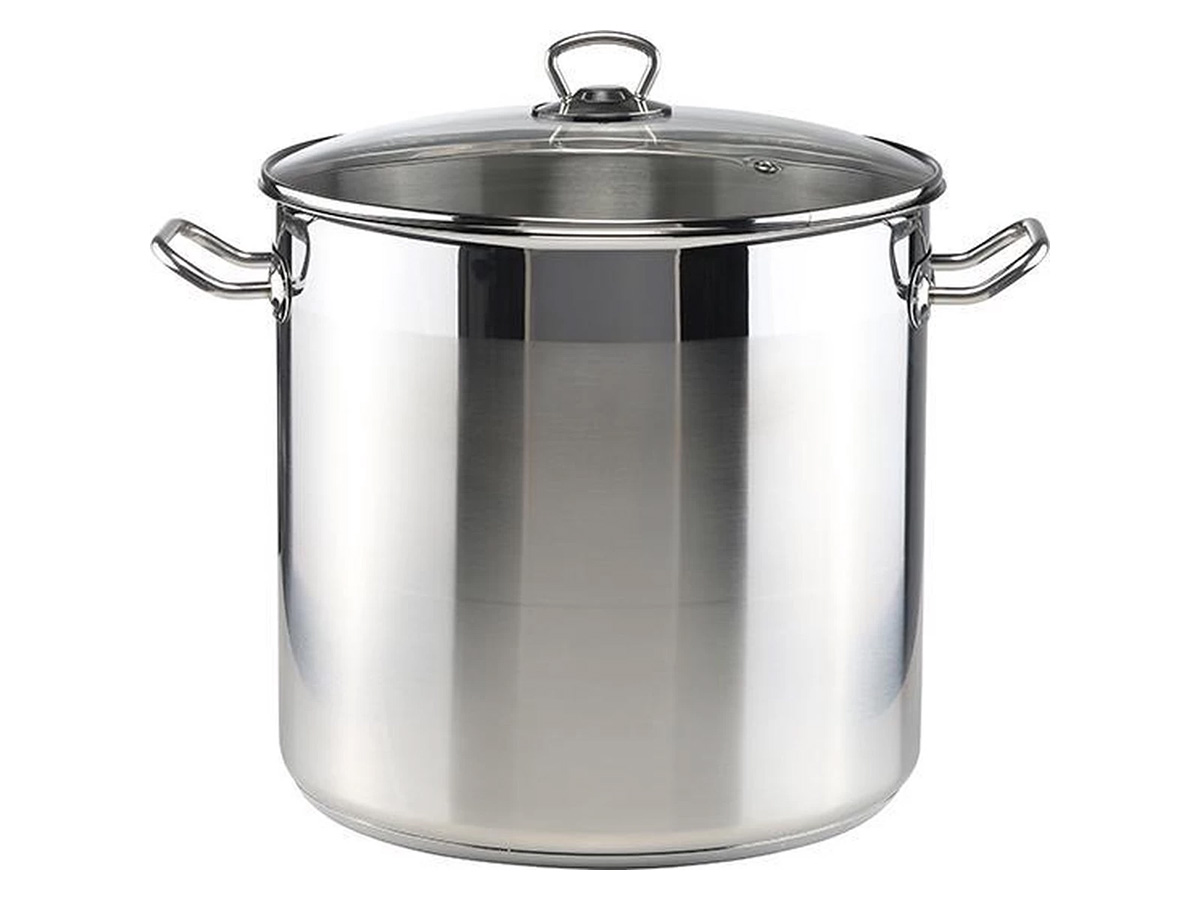 Hi RVS soeppan met glazen deksel - 20 Liter