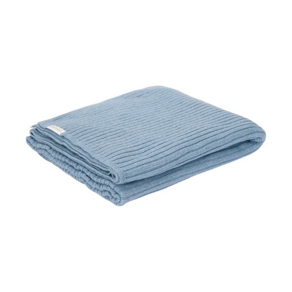 Little Dutch Ledikantdeken Gebreid - Pure Denim Blue - 110x140 cm