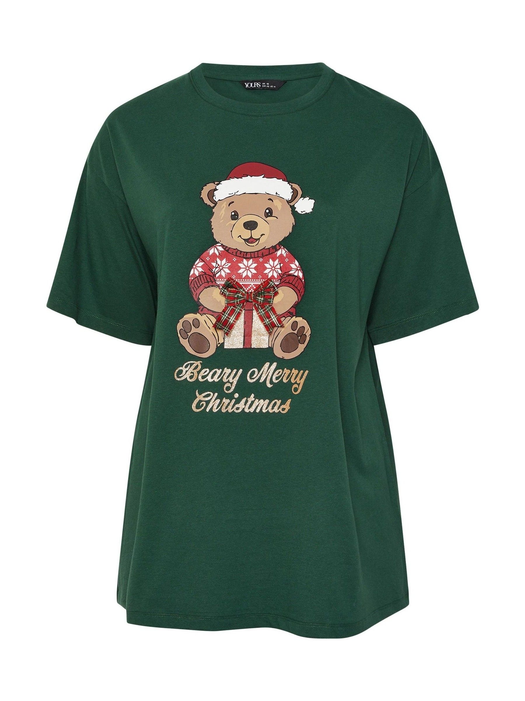 Groen - Yours Curve - Relaxed T-shirt met korte mouwen en speelse print