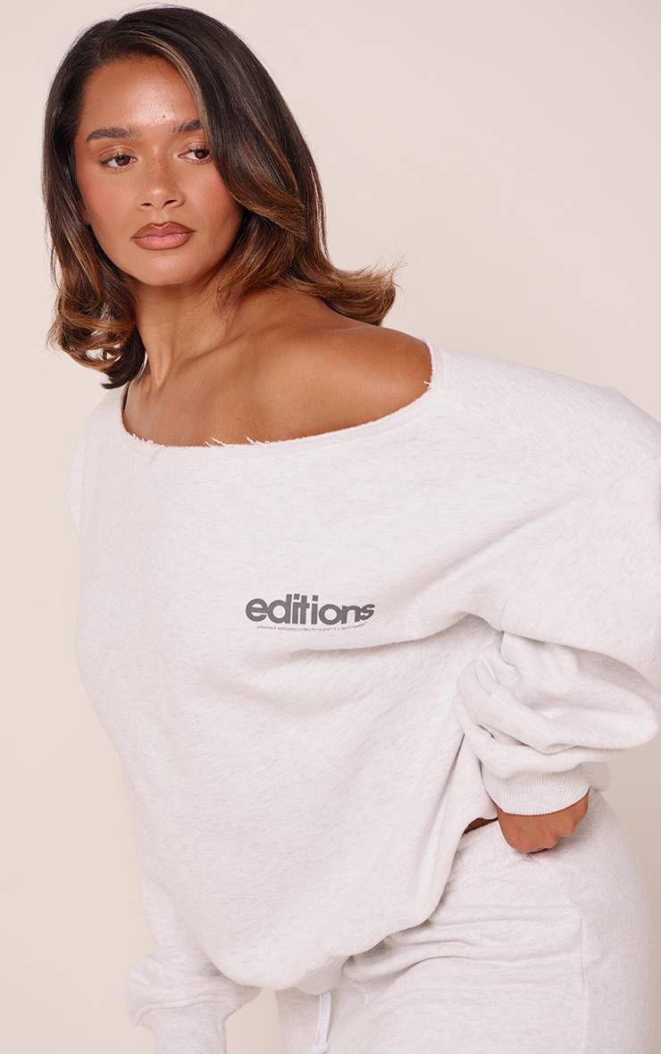 Gris Sweat Top Épaules Dénudées Éditions Shape