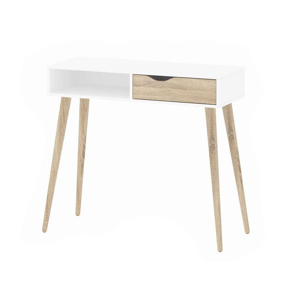 Wandtafel Delta - wit/eikenkleur - 89,9x103,5x43,5 cm