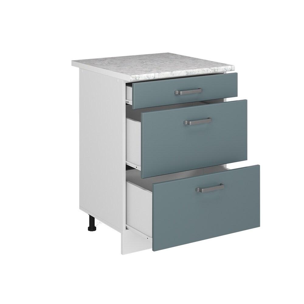 Vicco Schubladenunterschrank Küchenschrank R-Line Solid Weiß Blau Grau 60 cm modern Arbeitsplatte