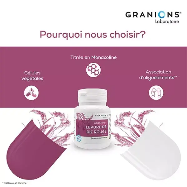 Granions Levure de Riz Rouge 150mg 30 gélules
