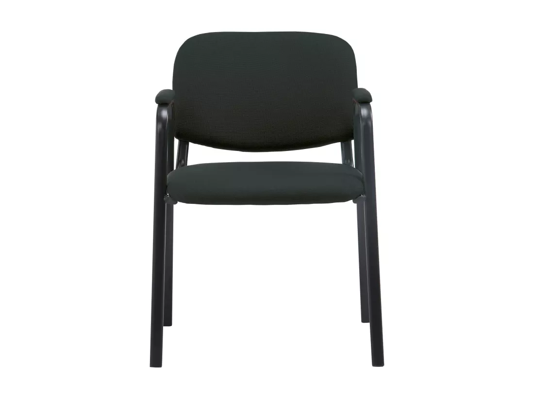 Chaise de conférence - Tissu & Métal noir mat - Noir - Ken Pro