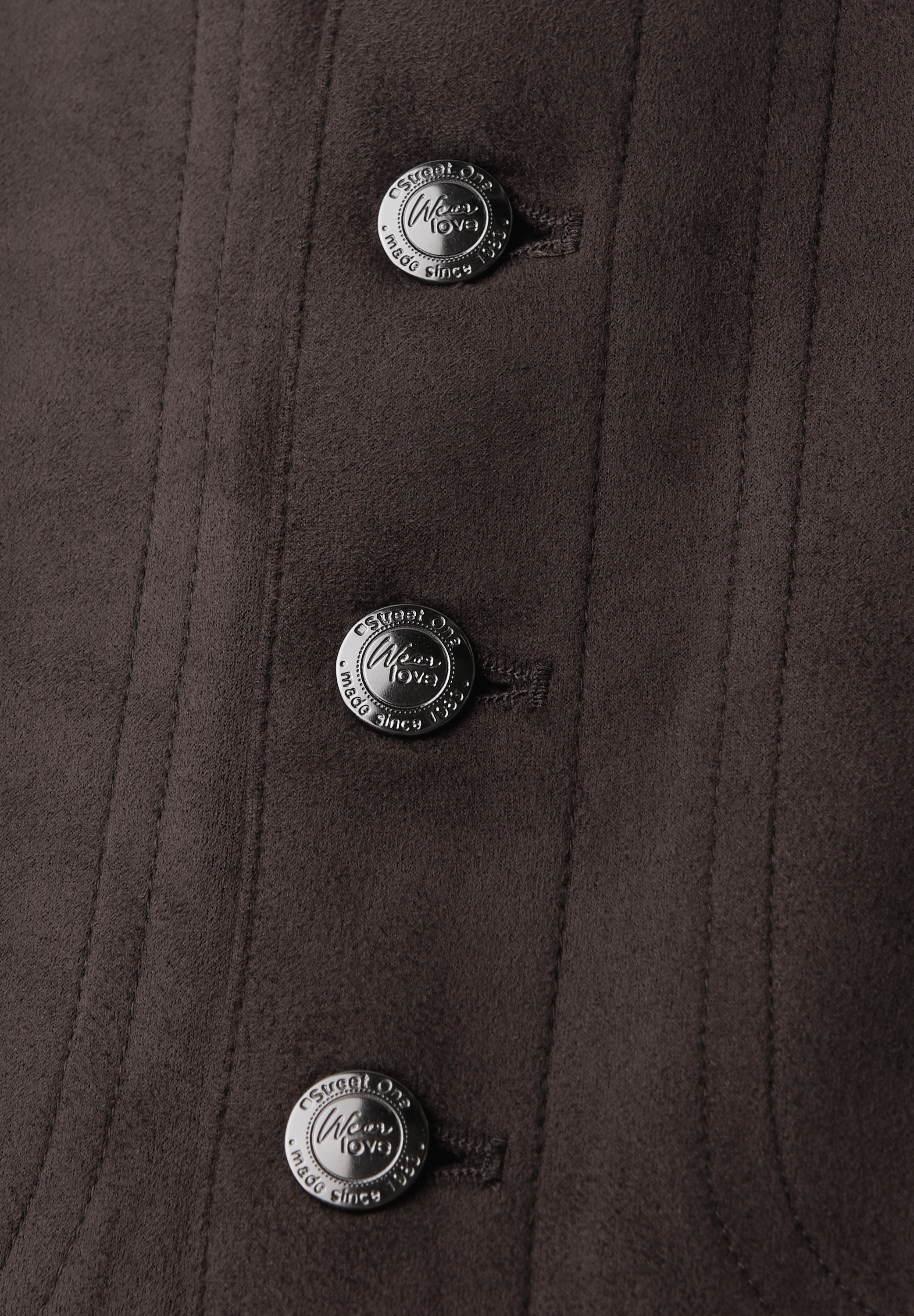 STREET ONE Minirock , Velour mit Stretch  und mit Knopfleiste vorne