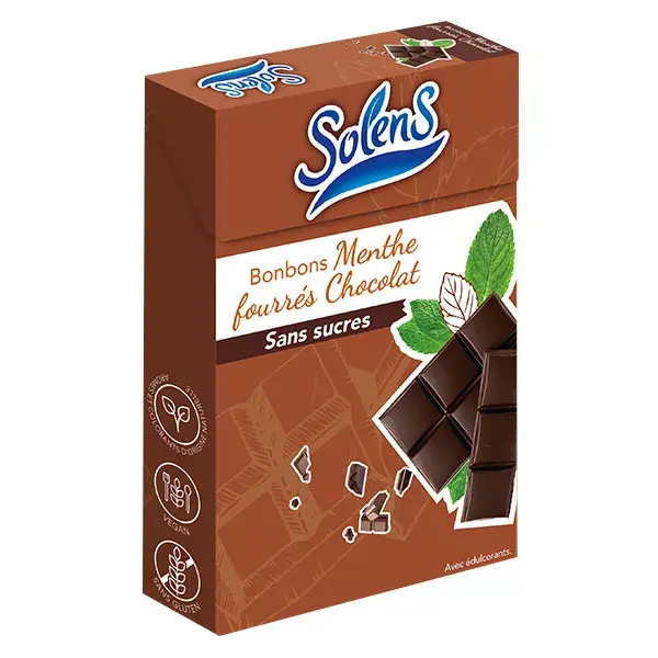 Balas de menta Solens recheadas com chocolate 50g