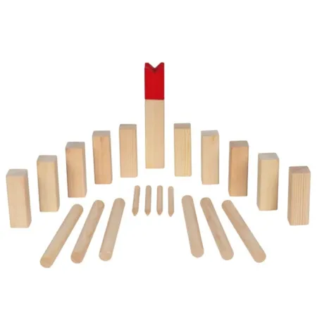 goki KUBB Spiel / Wikingerschach inkl. Baumwollbeutel