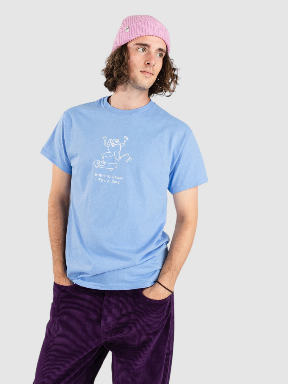A.LAB Born To Croak T-Shirt stonewash blue