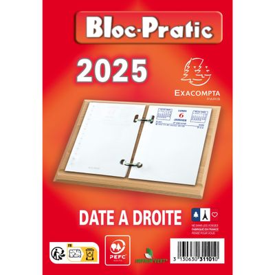 Bloc-Pratic - Bloc de bureau - date à droite - Exacompta