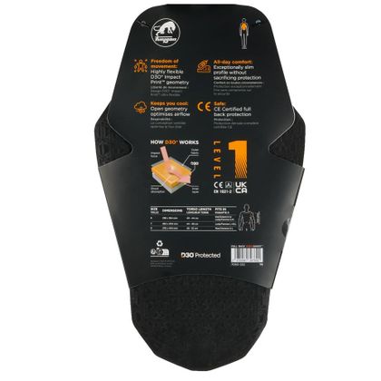 Protections Furygan FULL BACK GHOST™ D3O® - Orange