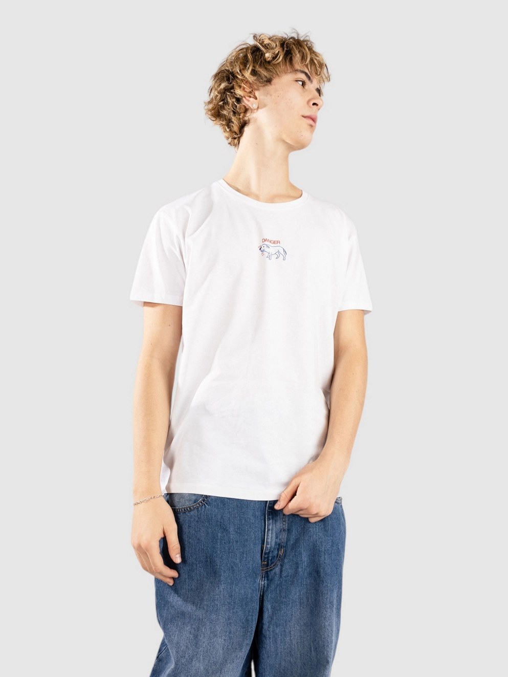 Fat Moose Danger Dog T-Shirt white