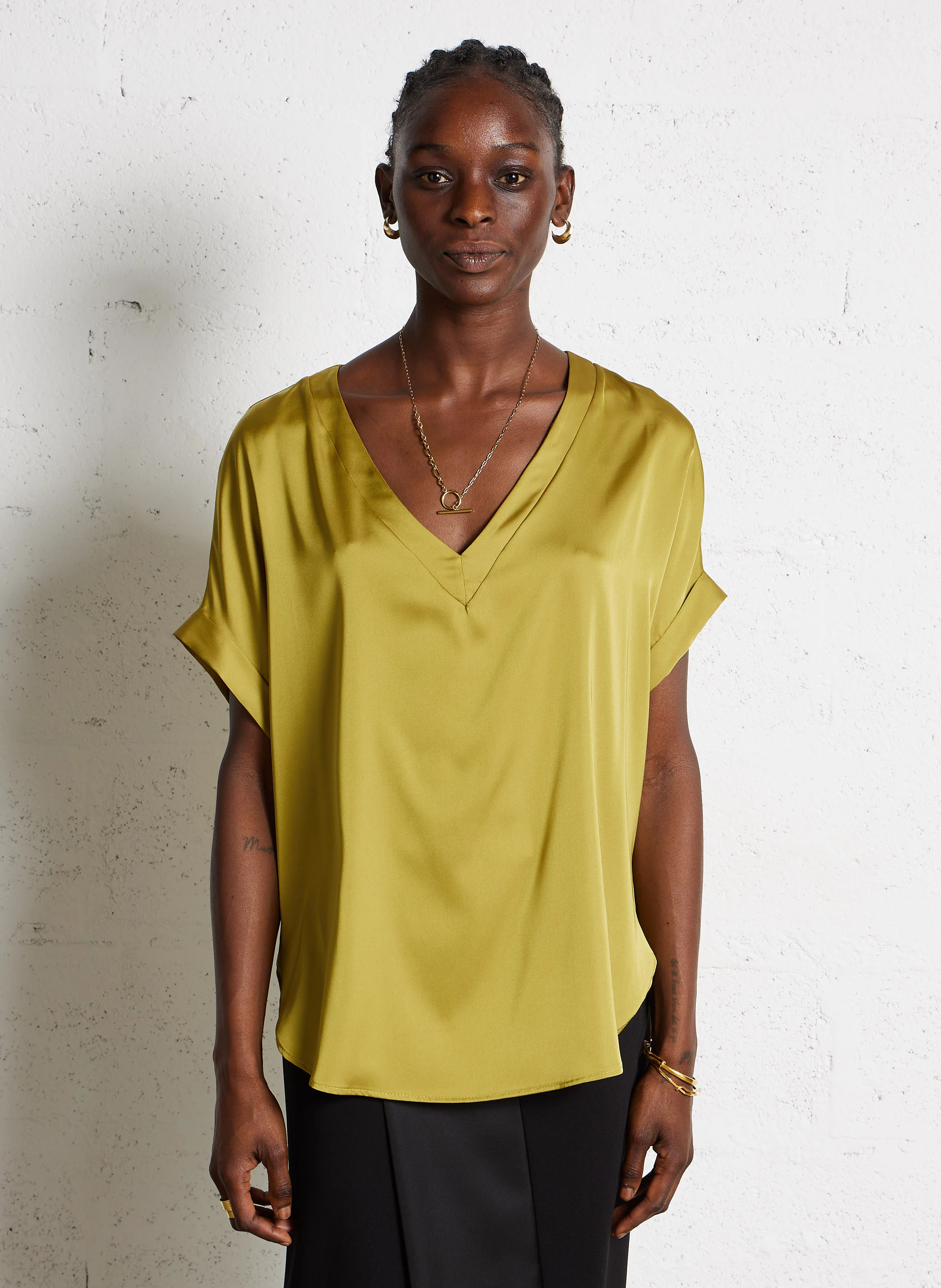 Top col V| Jaune