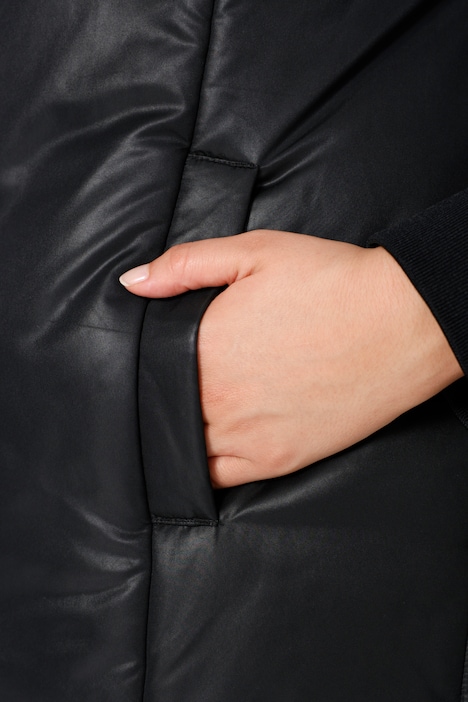 Longjacke, Stehkragen, Druckknöpfe seitlich am Saum