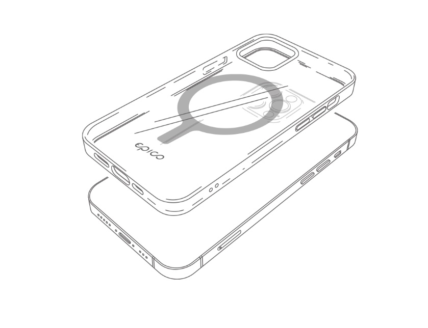 iPhone 13 MagSafe Hybrid Hülle TPU Bumper   Acryl Rückseite Hero Magnetic (60310101000001) - Transparent