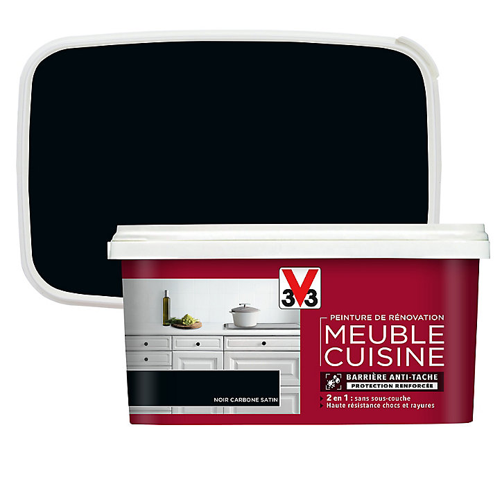 Peinture de rénovation meuble cuisine V33 noir carbone satin 2L