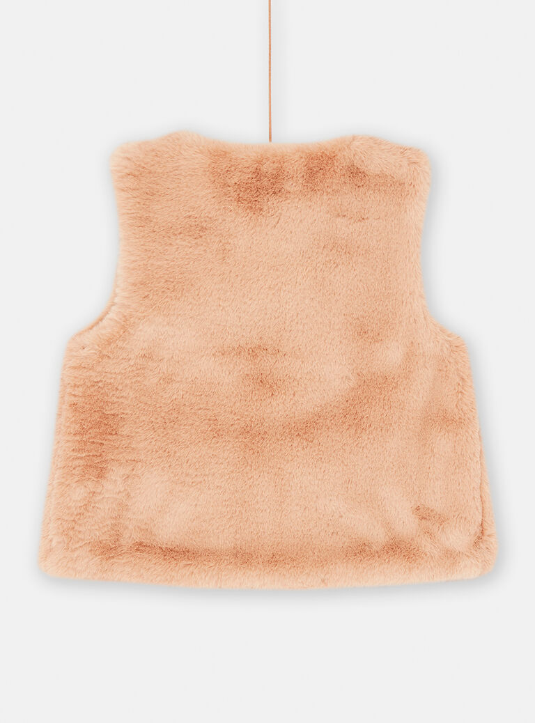 Cardigan noisette sans manches pour fille