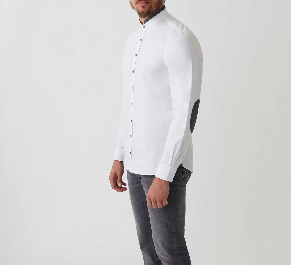 Chemise casual blanc-gris 