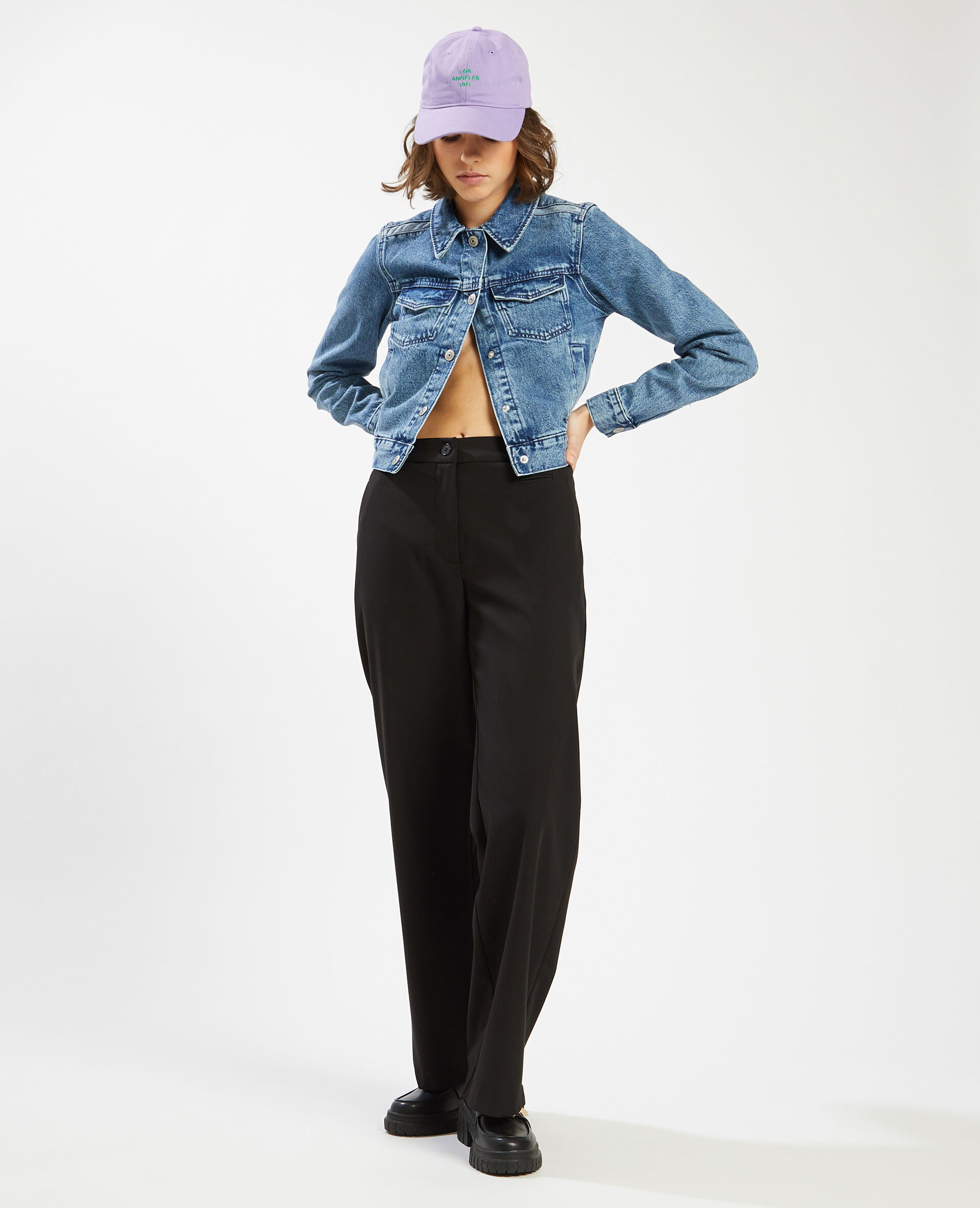 Veste courte en jean - Bleu