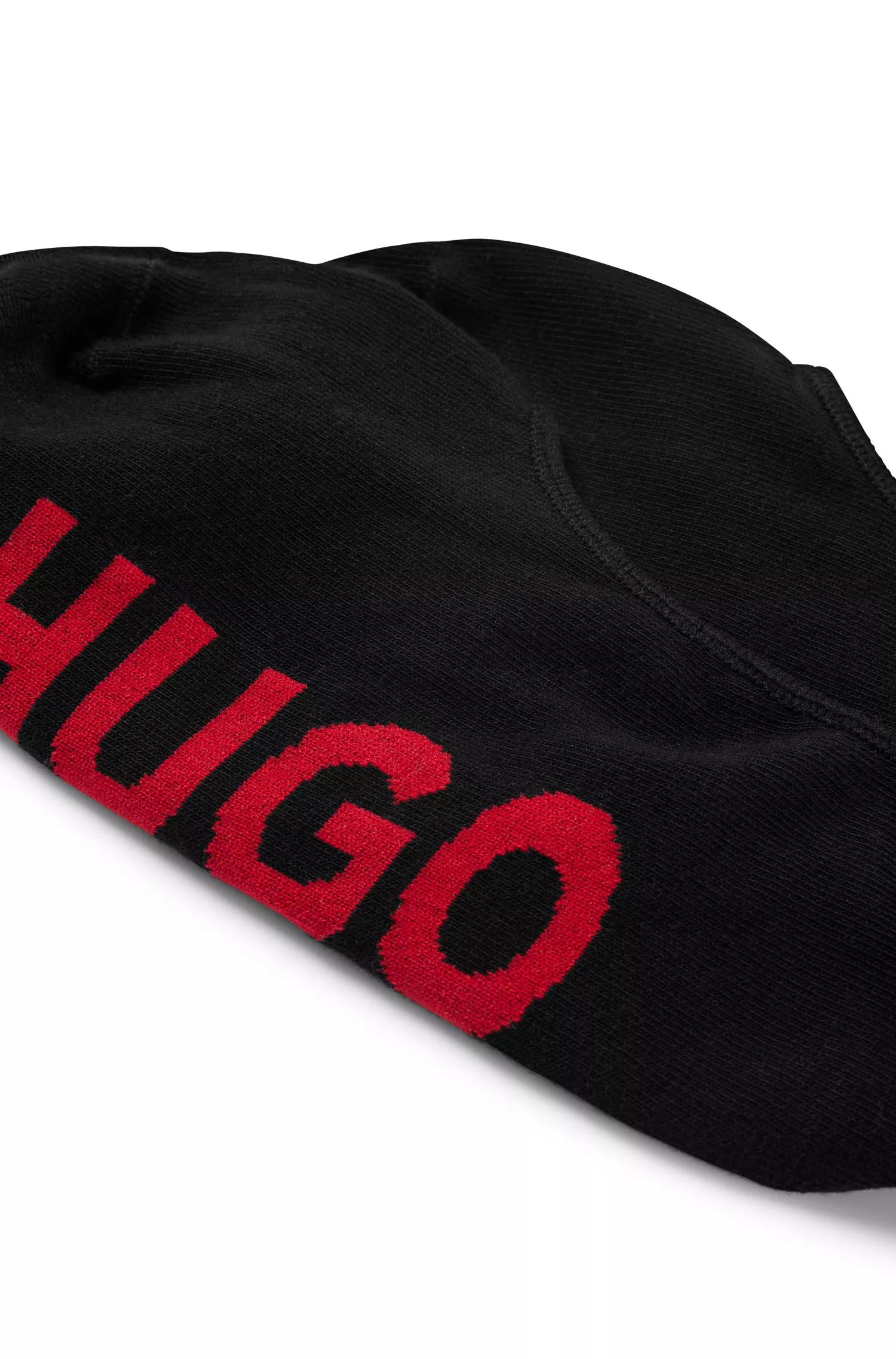 HUGO Vermelho - Pacote com dois pares de meias invisíveis com solado com logo.