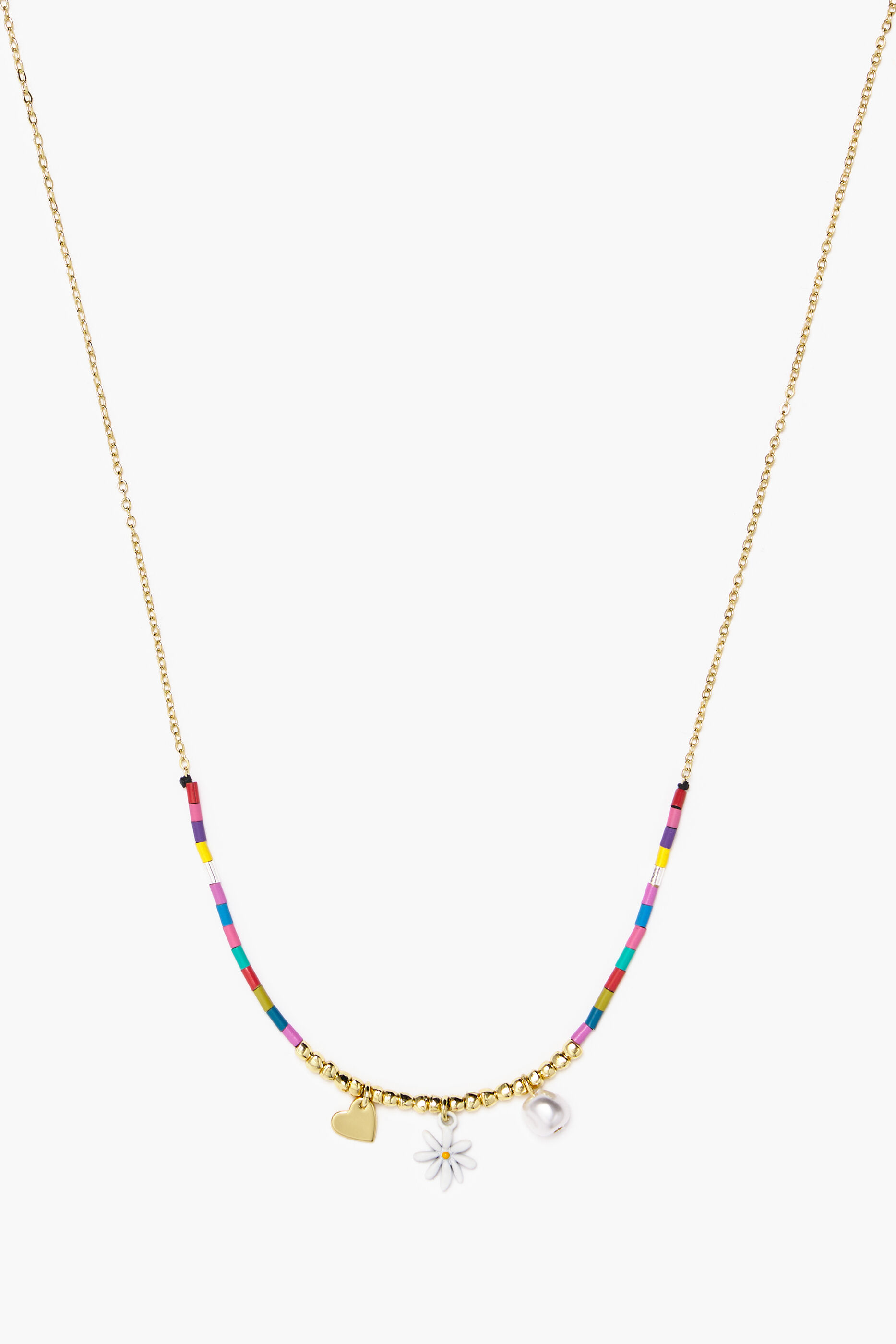 Colar de tubo pendente multicolorido