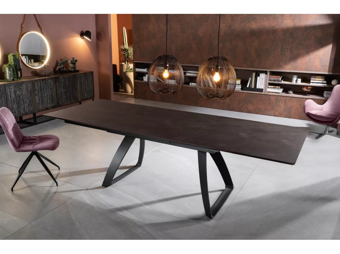 Barret Table Extensible (170/270 x 90 cm) en HPL sur MDF Noir