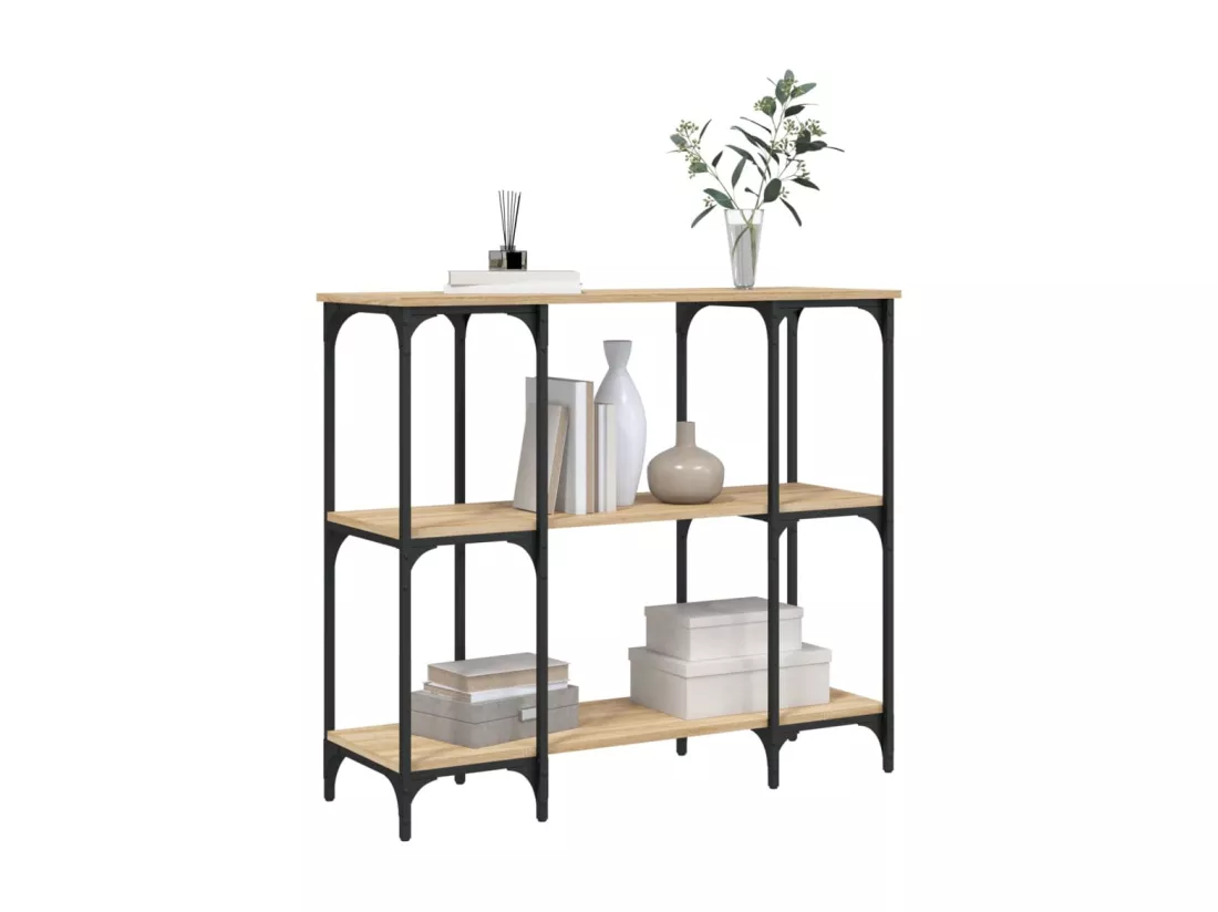 Table console chêne sonoma 102x35x90 cm bois d'ingénierie
