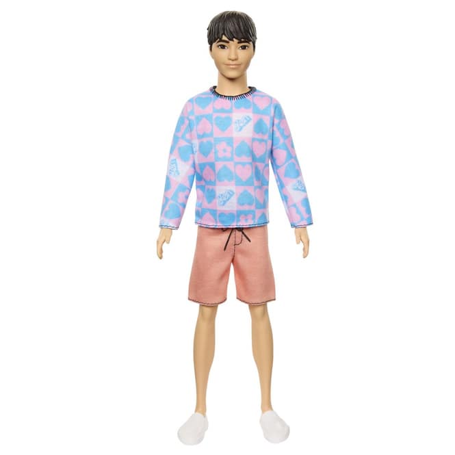Barbie - Ken - Blau-rosa Pulli - Schwarze Haare